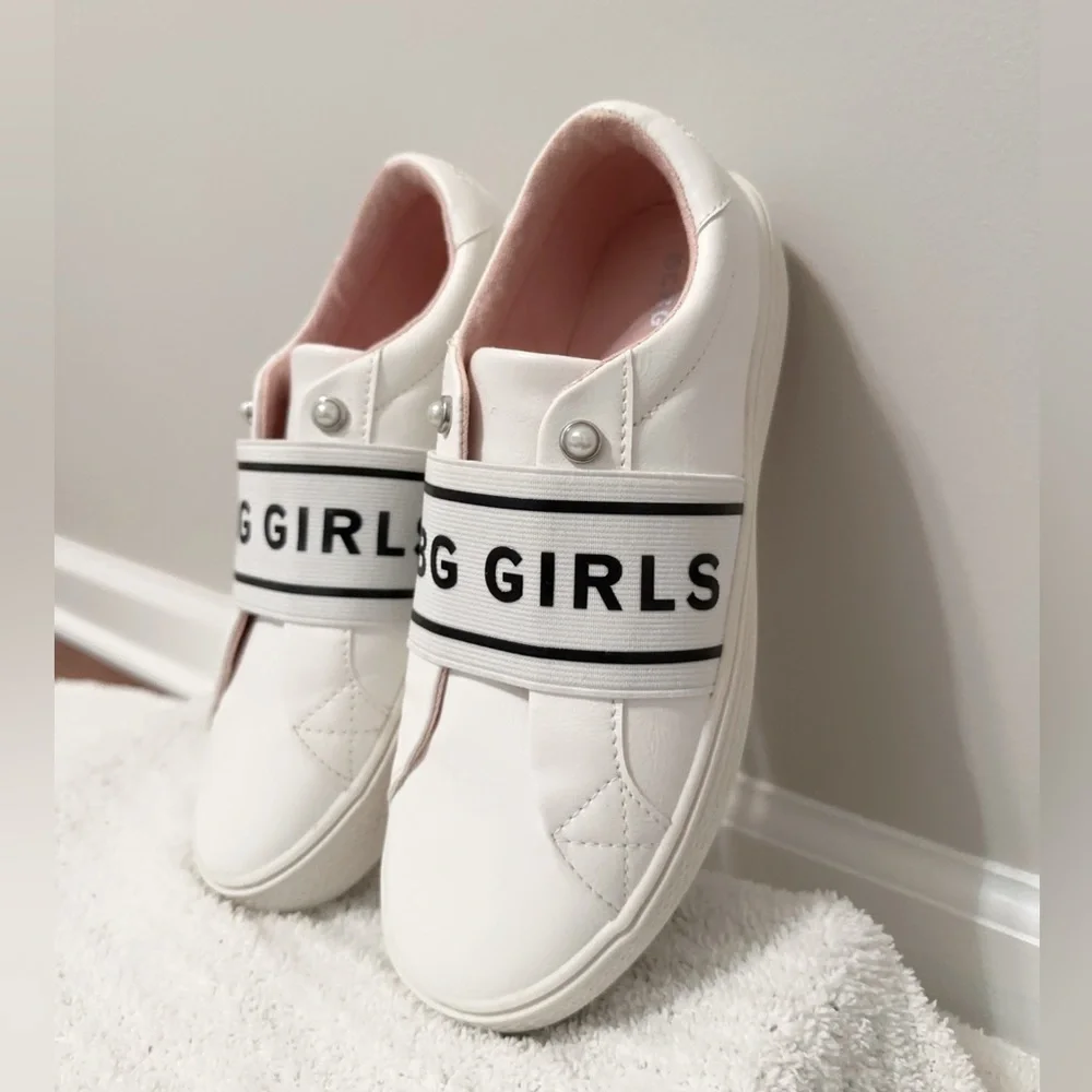 BCBGirls White and Pink Kids Sneakers